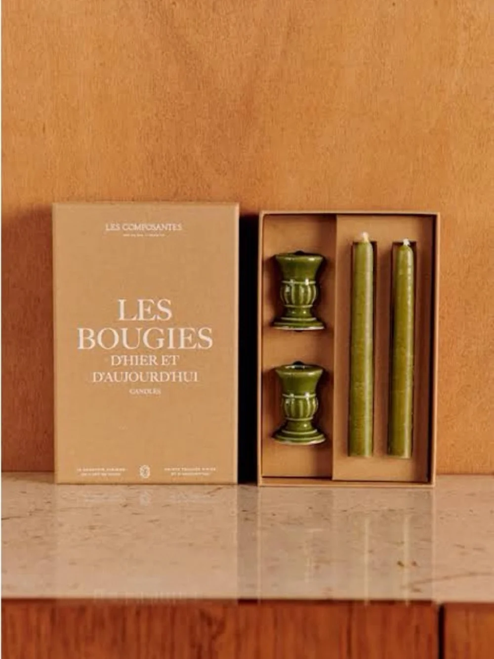 NEW Sézane Les Composantes Piano Candle Holder & Taper Set – Sage